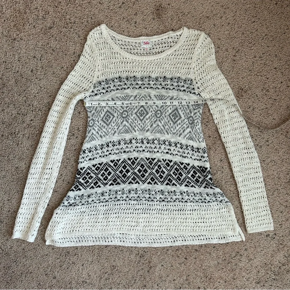 Justice Cream Crocheted Pullover Crew Neck Open Sweater / Sweater Dress Size 16